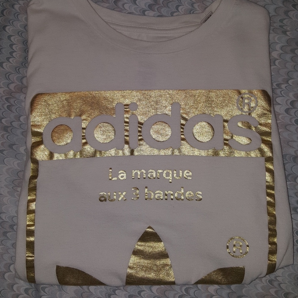 White and Gold Adidas T-Shirt